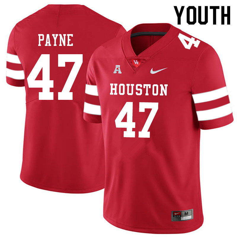 Youth #47 Taures Payne Houston Cougars College Football Jerseys Sale-Red